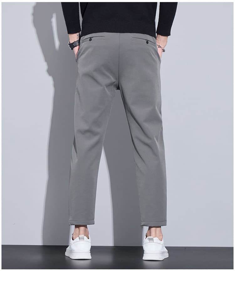 グレー パンツ 上質ストレッチ リラックススラックス
