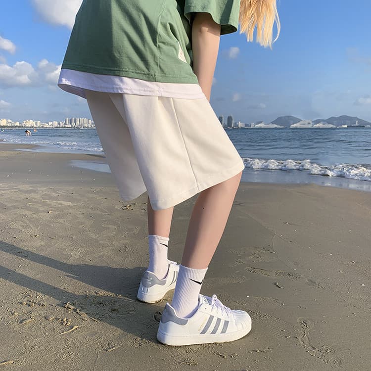 グレー パンツ メンズ グレー ショートパンツ ゆったり ワイドパンツ 夏物