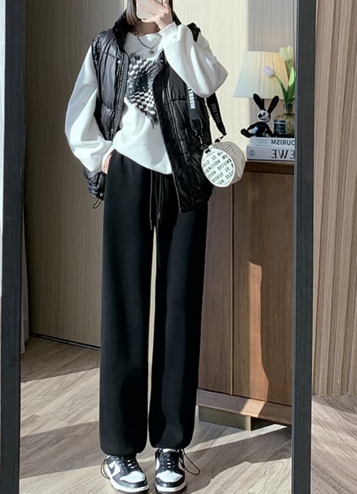 グレー パンツ リラックス シルエット ワイドパンツ スラックス