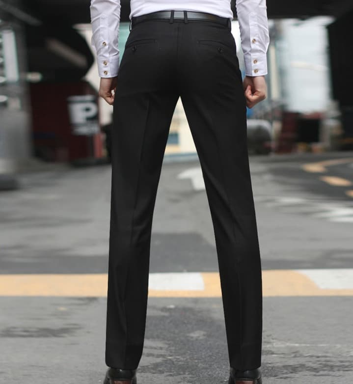 グレー パンツ 究極の美シルエット スラックス