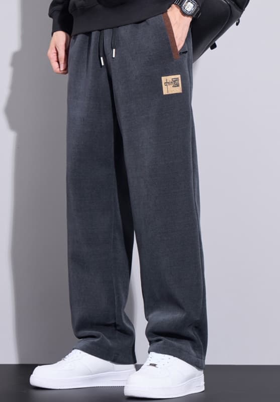 グレー パンツ リラックスワイドスウェットパンツ