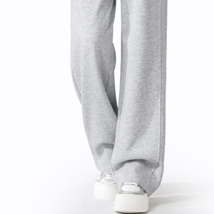グレー パンツ ゆったりくつろぎ楽らくワイドパンツ