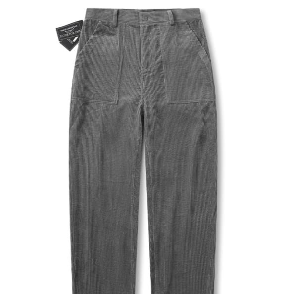 グレー パンツ 上質コーデュロイ テーパードパンツ