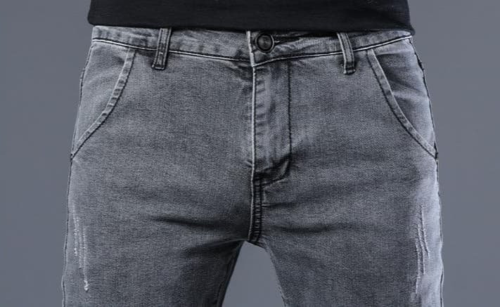 グレー パンツ スキニーパンツ 細身シルエット ストレッチデニム