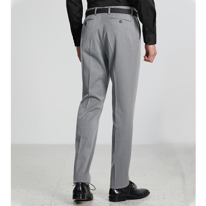 グレー パンツ テーパードパンツ ビジネス向け上質テーパードスラックス