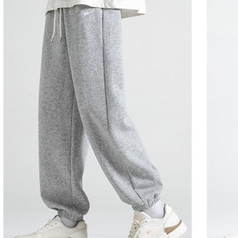 グレー パンツ グレー パンツ シンプル裾リブスウェットパンツ