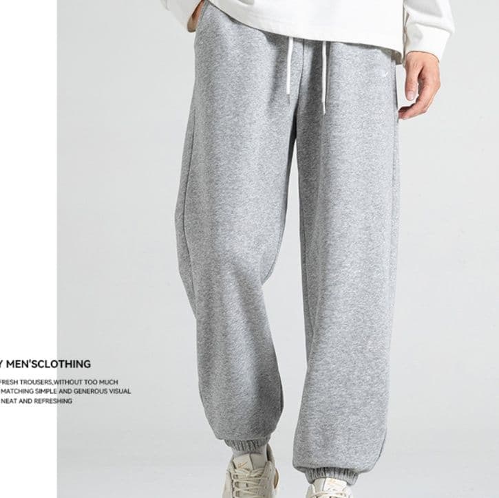 グレー パンツ グレー パンツ シンプル裾リブスウェットパンツ