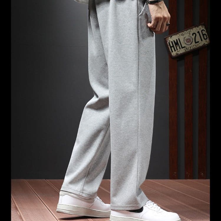 グレー パンツ グレー パンツ ゆったりストレートスウェットパンツ