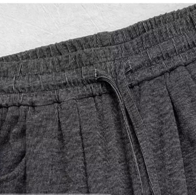 グレー パンツ グレー パンツ 緩やかシルエット針織ワイドパンツ