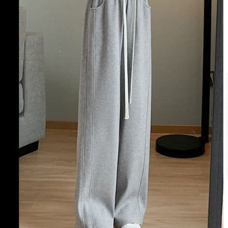 グレー パンツ グレー パンツ リラックスニットワイドパンツ