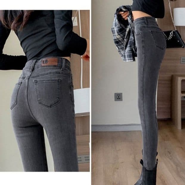 グレー パンツ グレー パンツ 美脚効果抜群スリムフィットパンツ