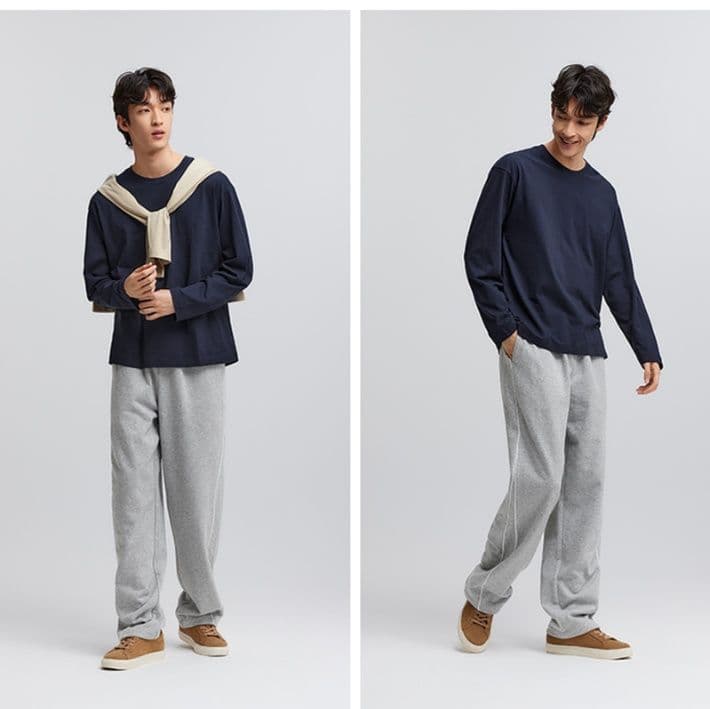 グレー パンツ リラックスシルエットパンツ