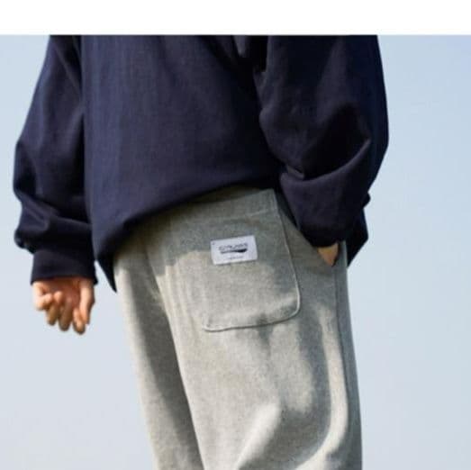 グレー パンツ リラックスジョガーワイドパンツ