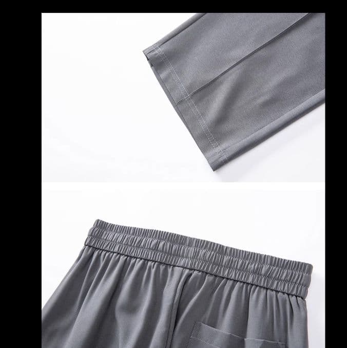 グレー パンツ ゆったりワイドシルエットパンツ