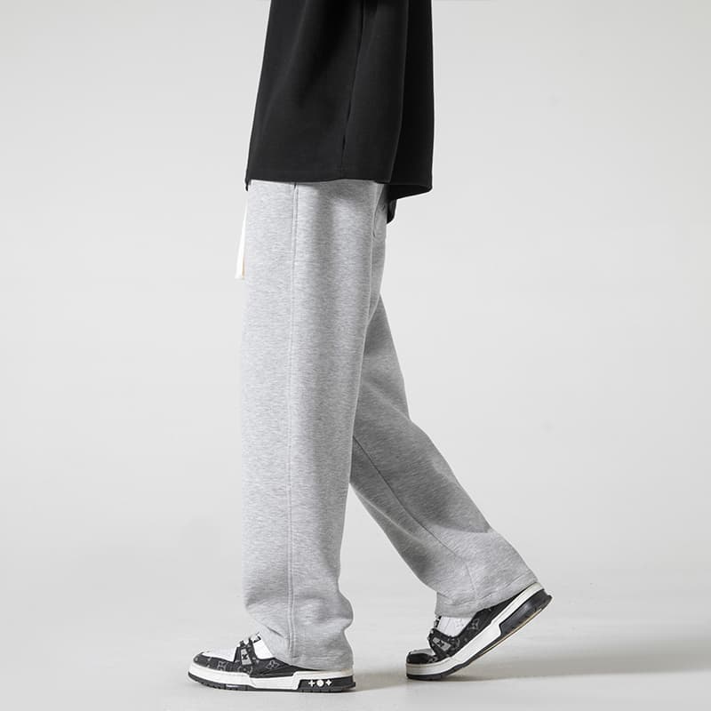 グレー パンツ リラックス ワイドスラックス