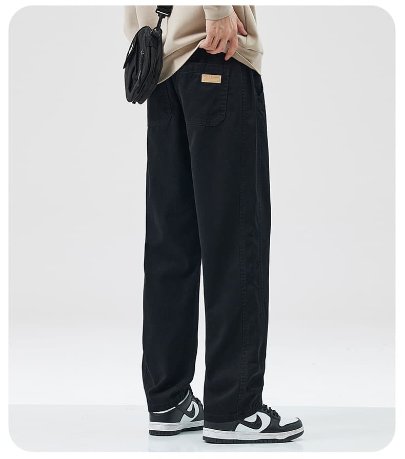 グレー パンツ リラックスストレートデニムパンツ