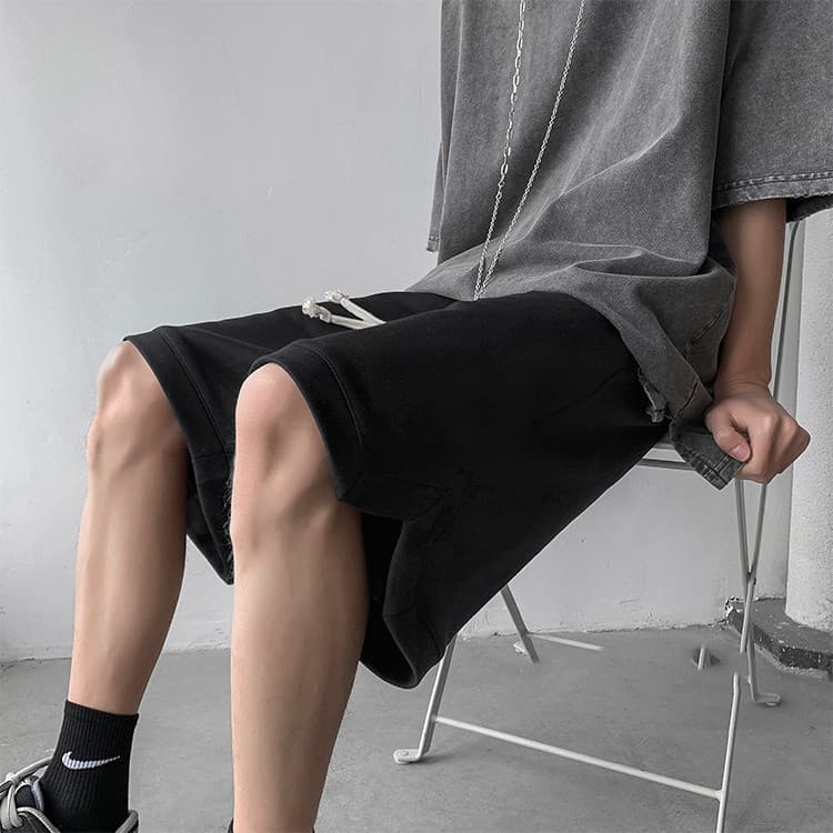 グレー パンツ 夏用薄手ゆったりワイドパンツ