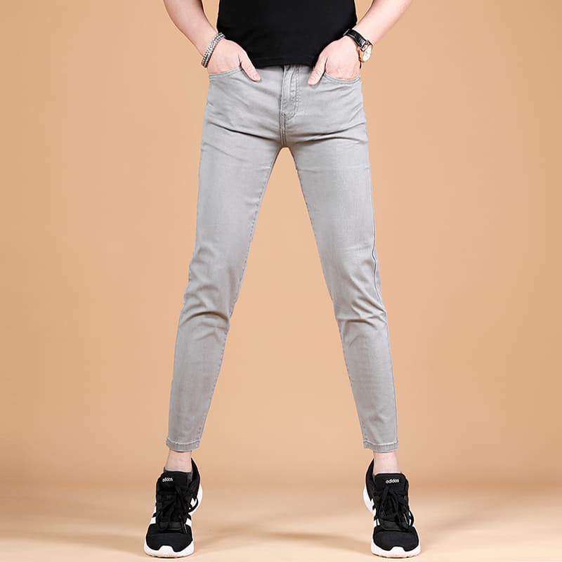 グレー パンツ スキニーパンツ 細身シルエット美脚仕立てパンツ