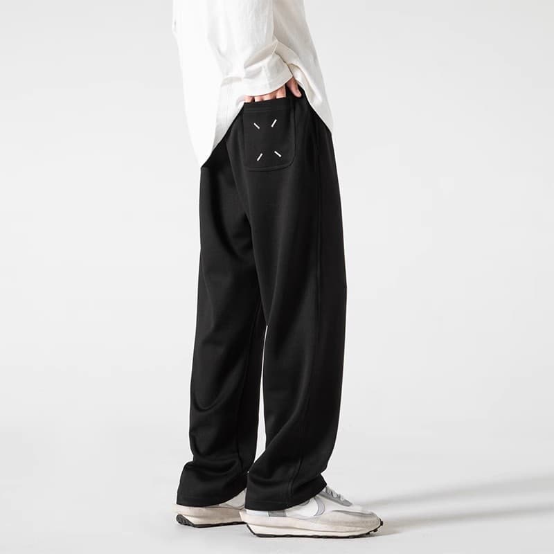 グレー パンツ リラックス ワイドスラックス