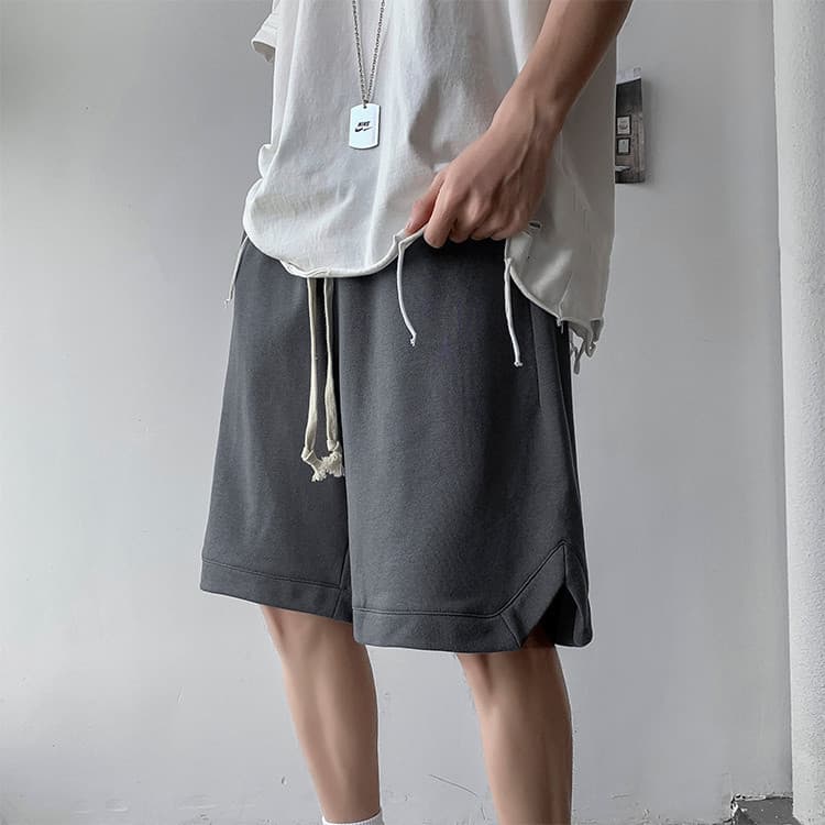 グレー パンツ 夏用薄手ゆったりワイドパンツ