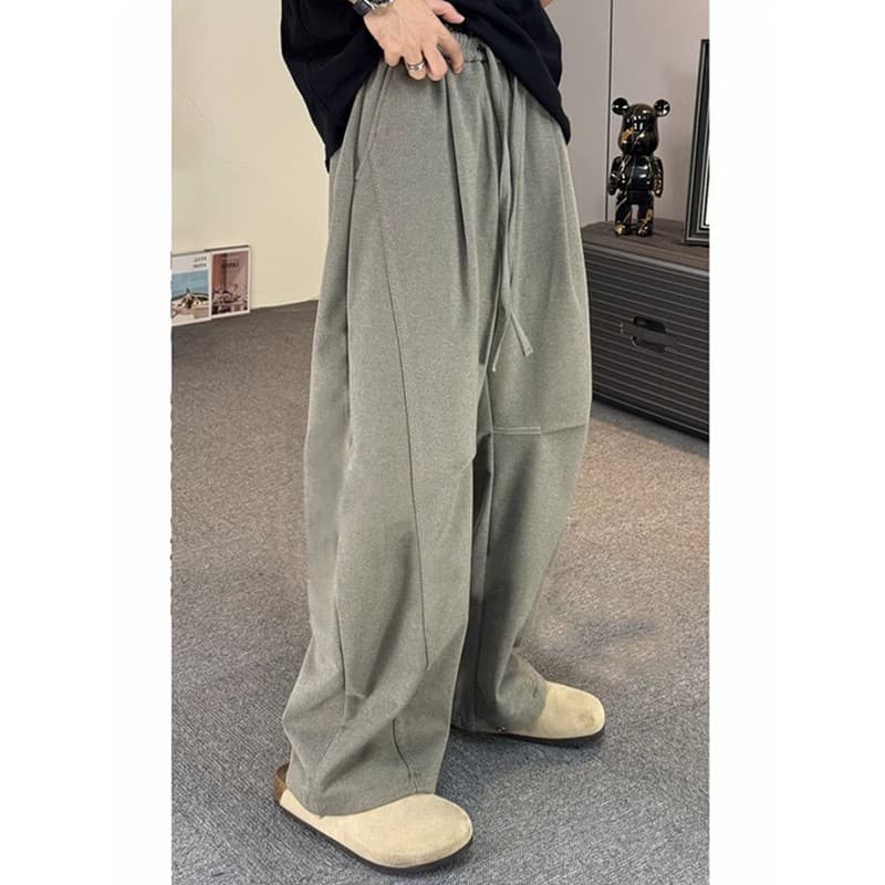 グレー パンツ ゆったりシルエット裏起毛スウェットパンツ