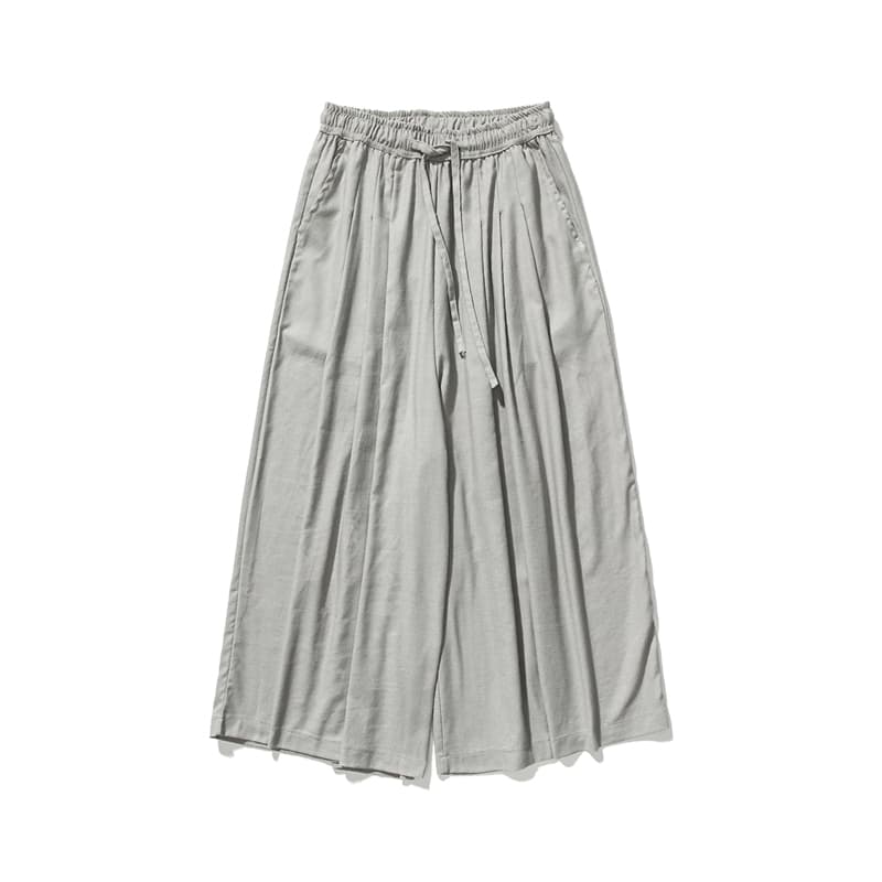 グレー パンツ やわらか素材のゆったりもんぺパンツ