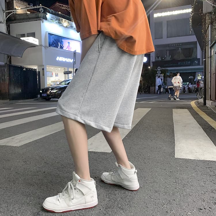 グレー パンツ メンズ グレー ショートパンツ ゆったり ワイドパンツ 夏物