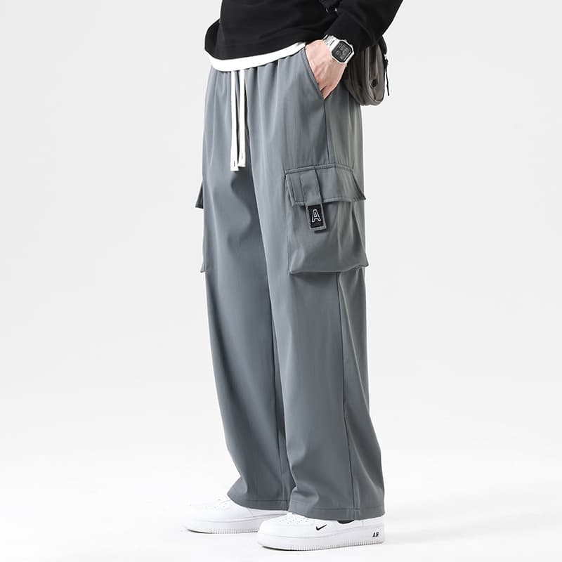 グレー パンツ だぼっと楽ちんカーゴパンツ