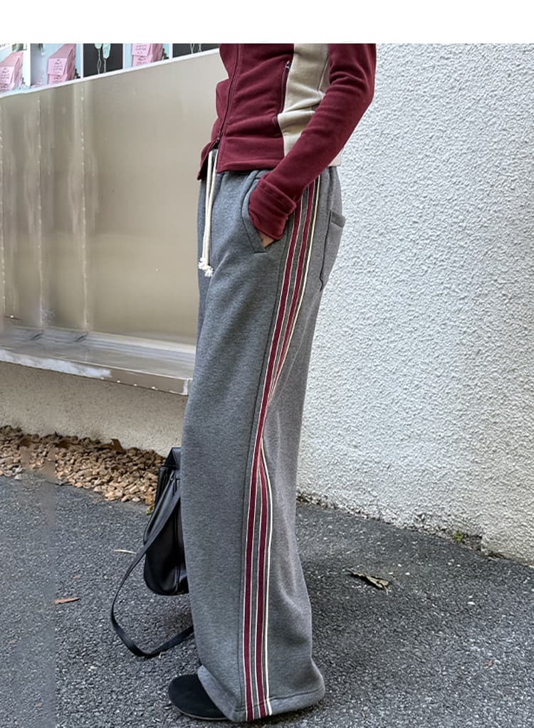 グレー パンツ サイドラインスウェットパンツ
