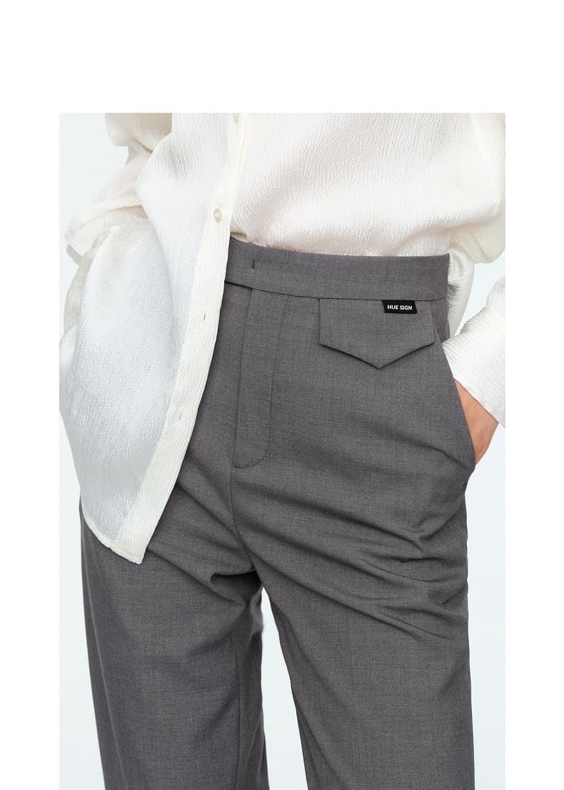 グレー パンツ 上品すっきりテーパードパンツ