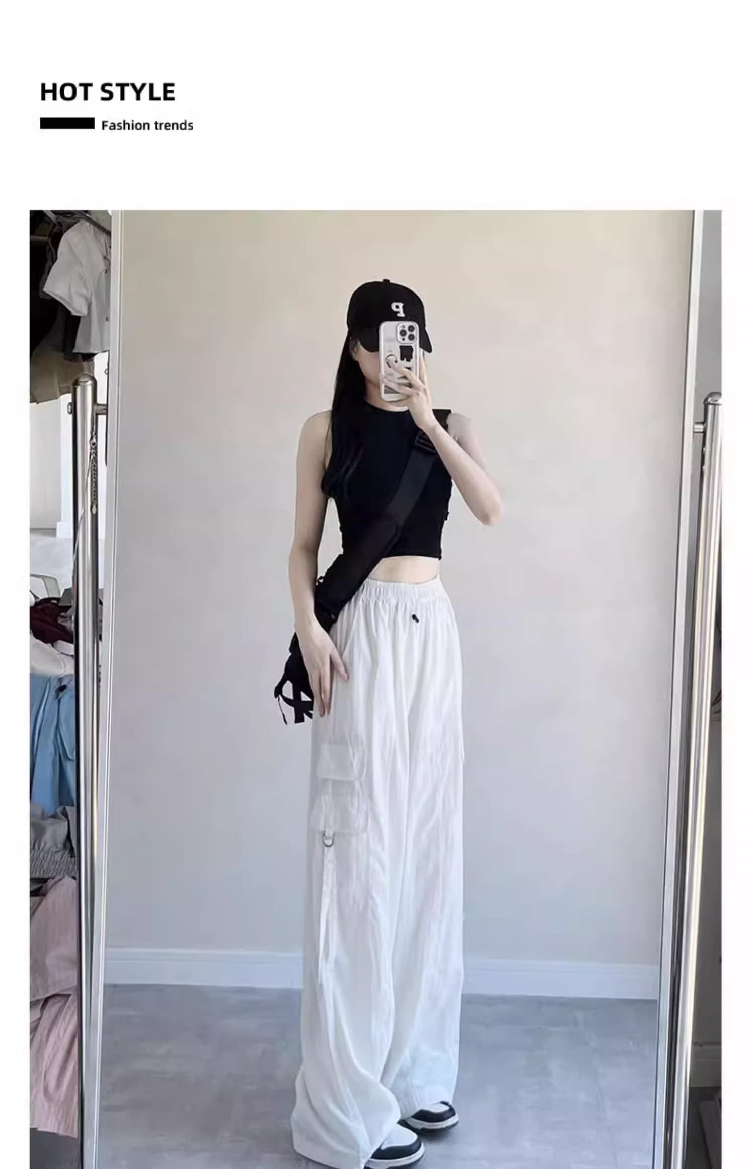 グレー パンツ ゆったりシルエットカーゴパンツ