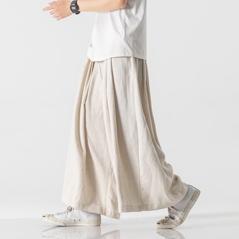 グレー パンツ やわらか素材のゆったりもんぺパンツ