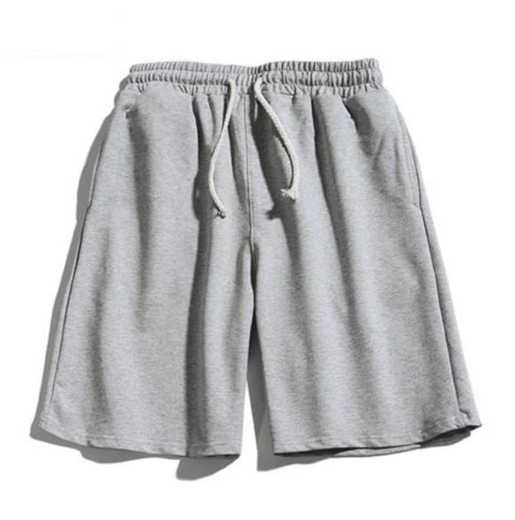 グレー パンツ 夏用メンズ無地カジュアルショートパンツ快適ゆったりシルエット