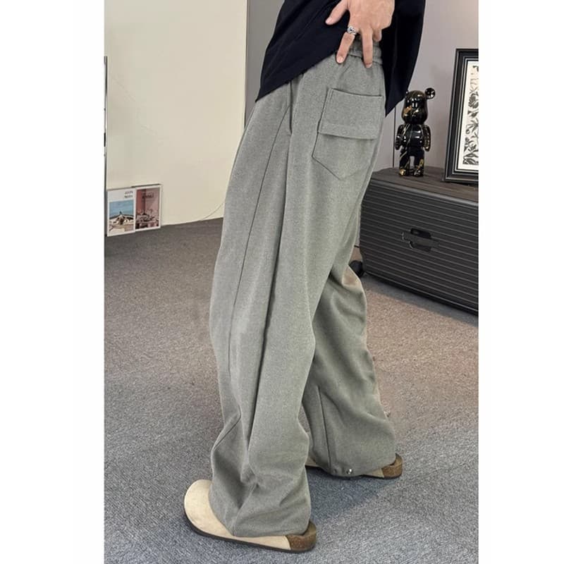 グレー パンツ ゆったりシルエット裏起毛スウェットパンツ