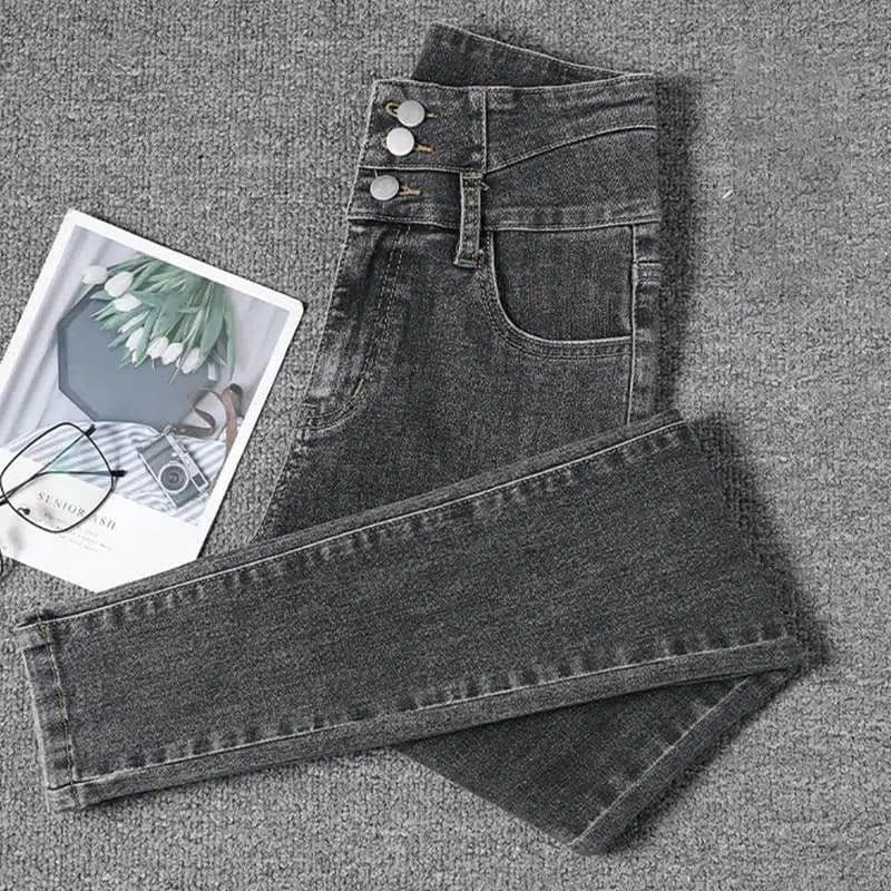 デニムパンツ ハイウエスト美脚パンツ