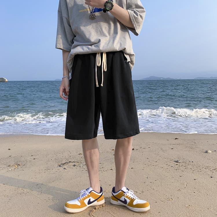 グレー パンツ メンズ グレー ショートパンツ ゆったり ワイドパンツ 夏物