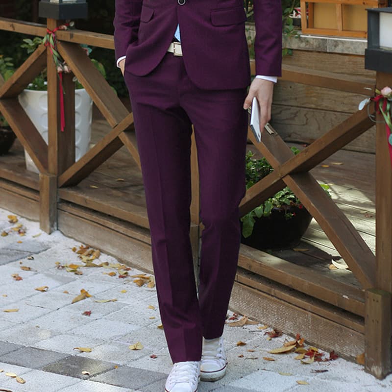 グレー パンツ 究極の美シルエット スラックス