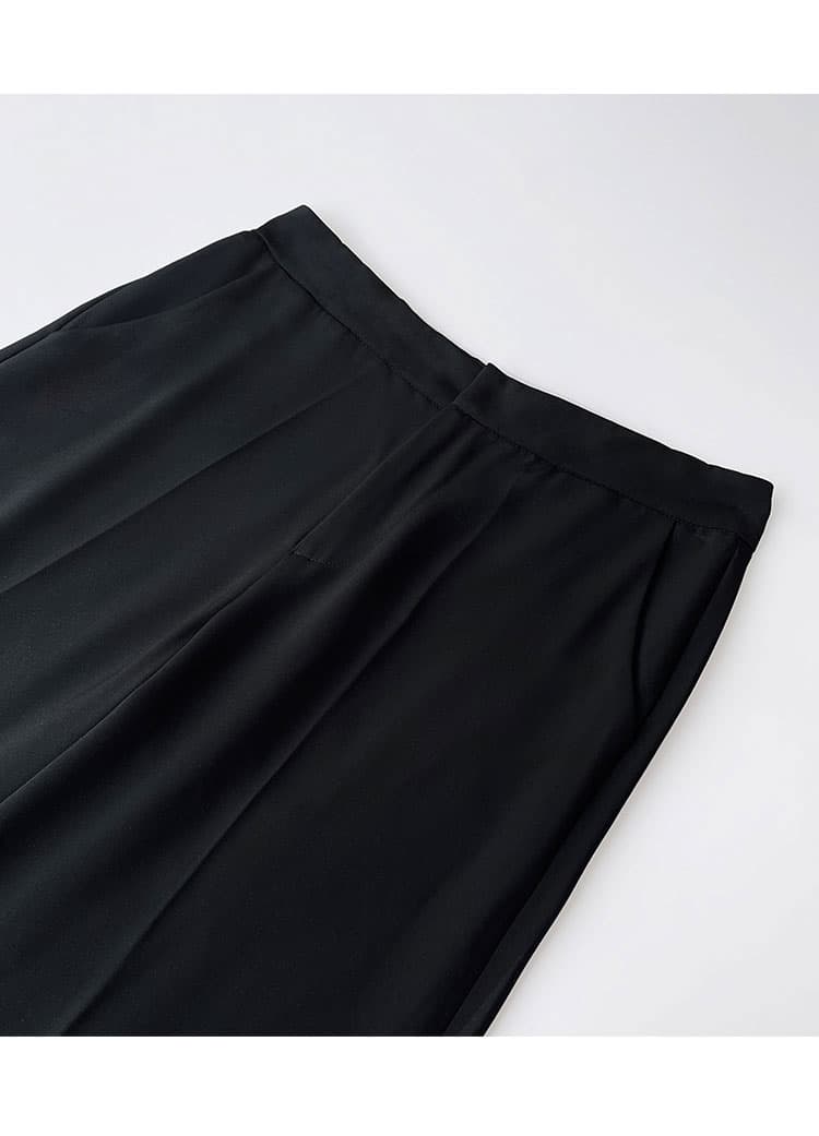 グレー パンツ スリット入り ゆったりシルエット スラックス