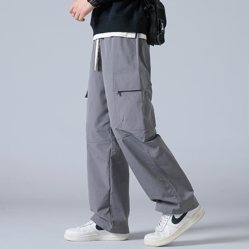 グレー パンツ だぼっと楽ちんカーゴパンツ