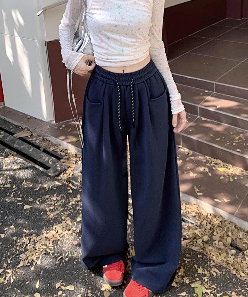 グレー パンツ ワイド スウェット パンツ グレー ゆったりシルエット