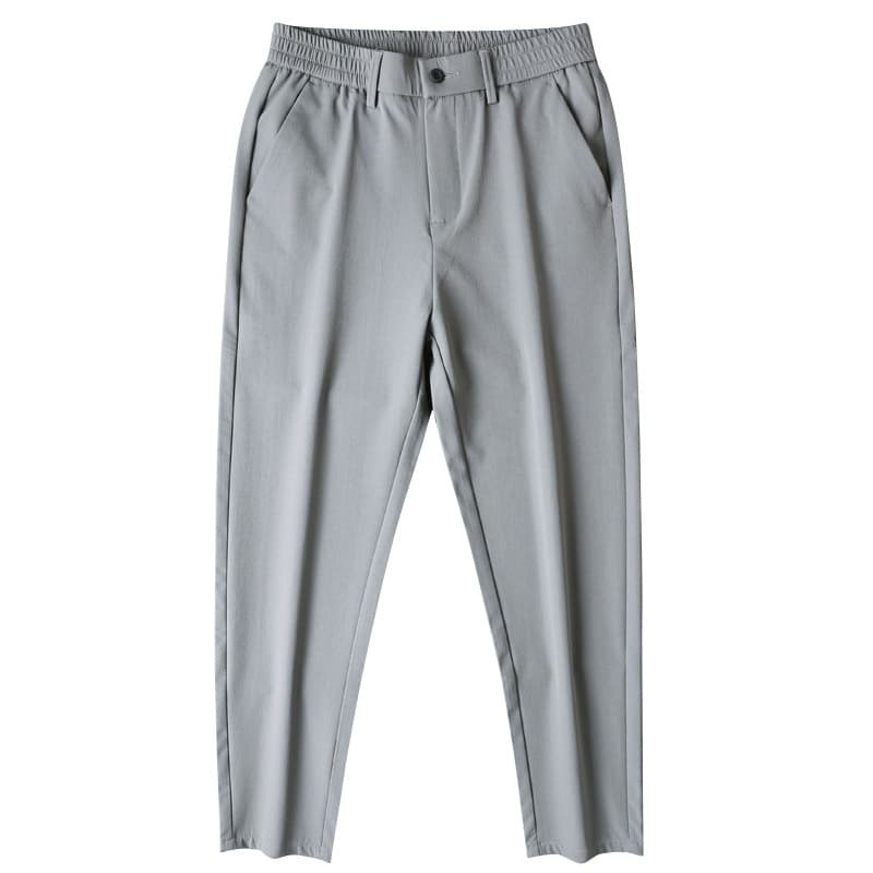 グレー パンツ 上質ストレッチ リラックススラックス