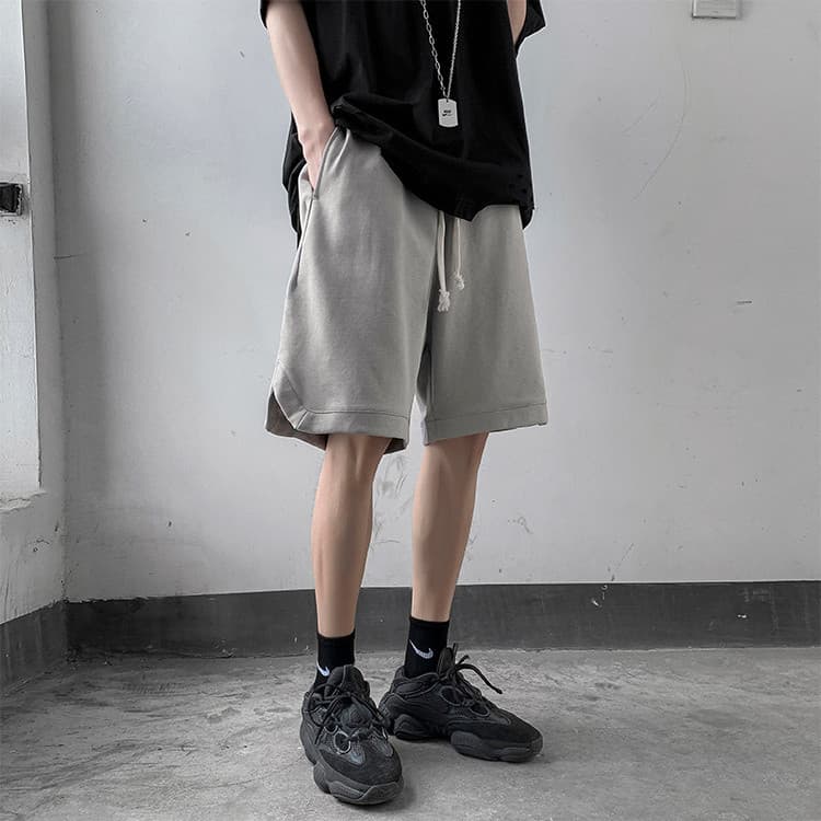 グレー パンツ 夏用薄手ゆったりワイドパンツ