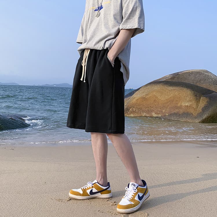 グレー パンツ メンズ グレー ショートパンツ ゆったり ワイドパンツ 夏物