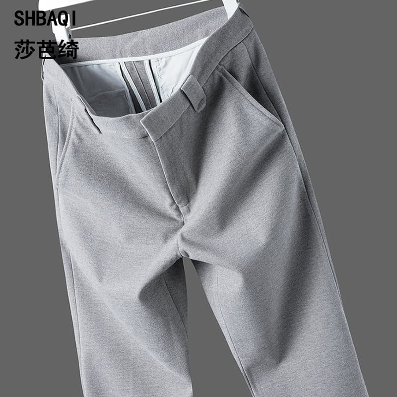 グレー パンツ ビジネス向けスラックス