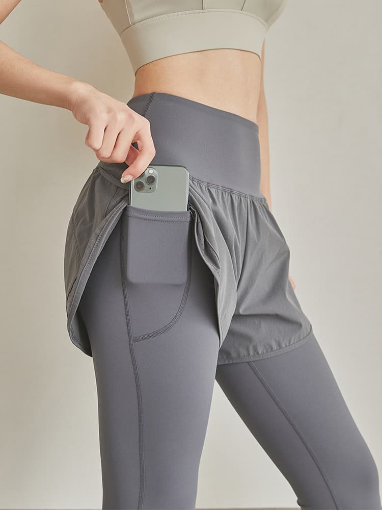 グレー パンツ グレー パンツ 二重構造ポケット付きスポーツスキニー