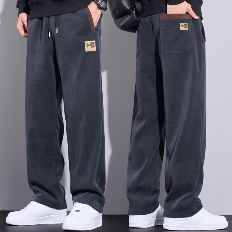 グレー パンツ リラックスワイドスウェットパンツ