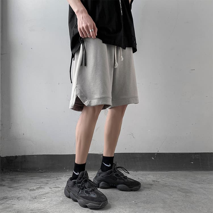 グレー パンツ 夏用薄手ゆったりワイドパンツ