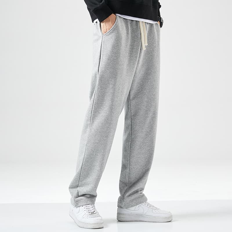 グレー パンツ ゆったりシルエット リラックススラックス