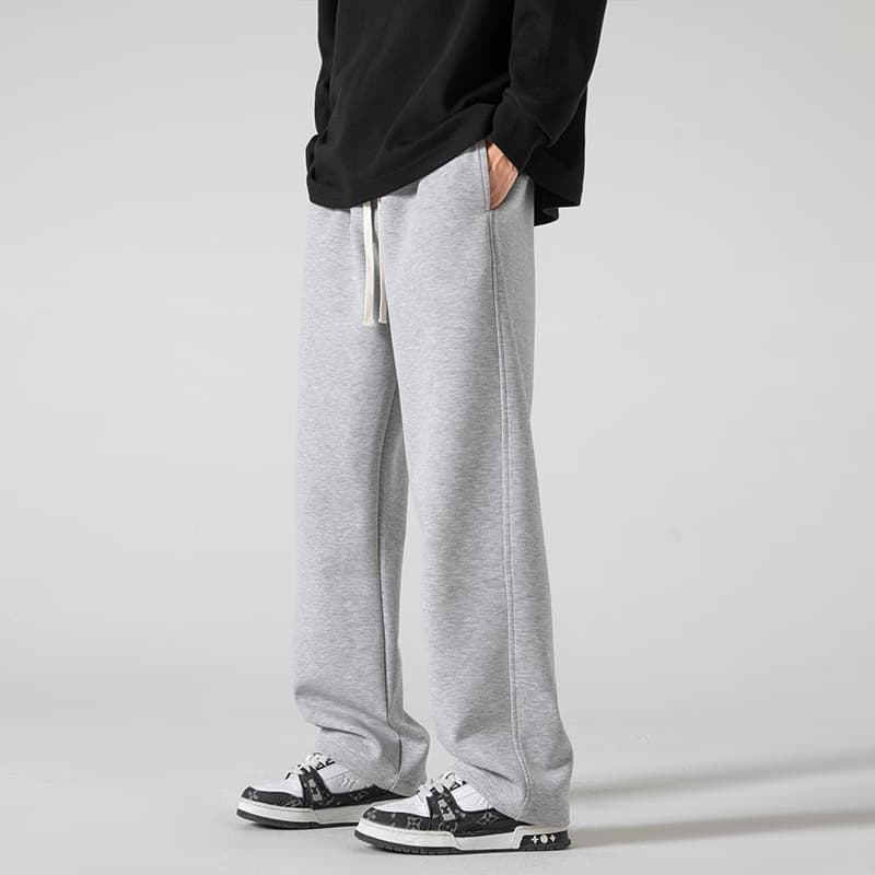 グレー パンツ リラックス ワイドスラックス