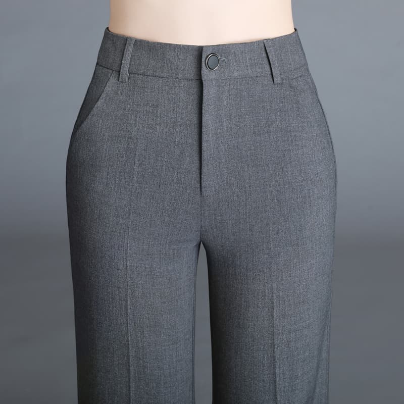 グレー パンツ 美シルエット ストレートスラックス